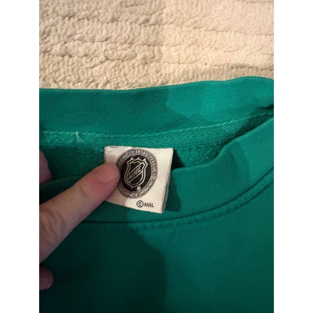 NHL Dallas Stars Sweatshirt Mens Medium Green Crewneck Hockey Graphic Fleece - Picture 2 of 3